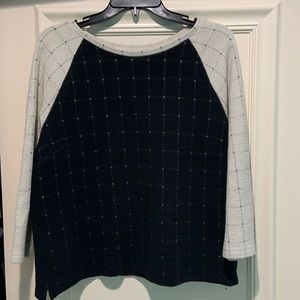 LOFT baseball lounge colorblock top